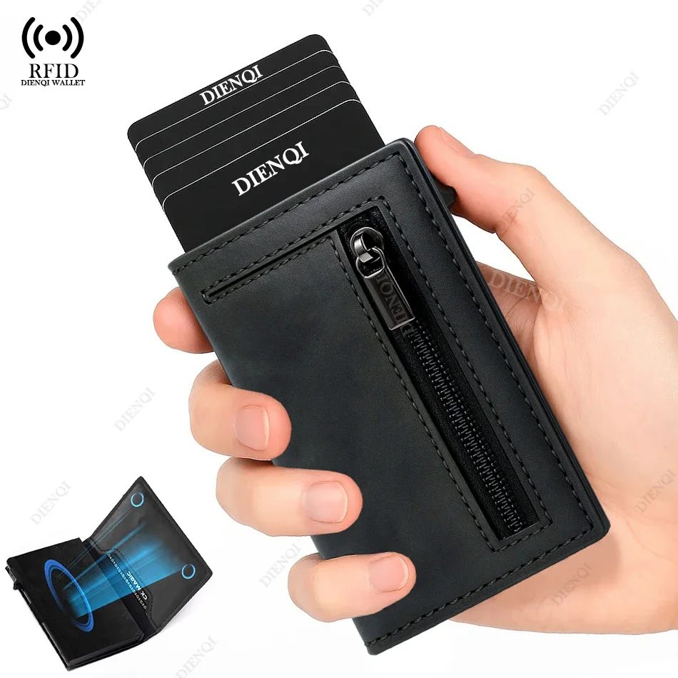 Multi-karten Slot Männer Brieftasche Visitenkarte Halter Mode Falten Große-kapazität Geldbörse PU Leder Schwarz Kurze geldbörse Karte Fall