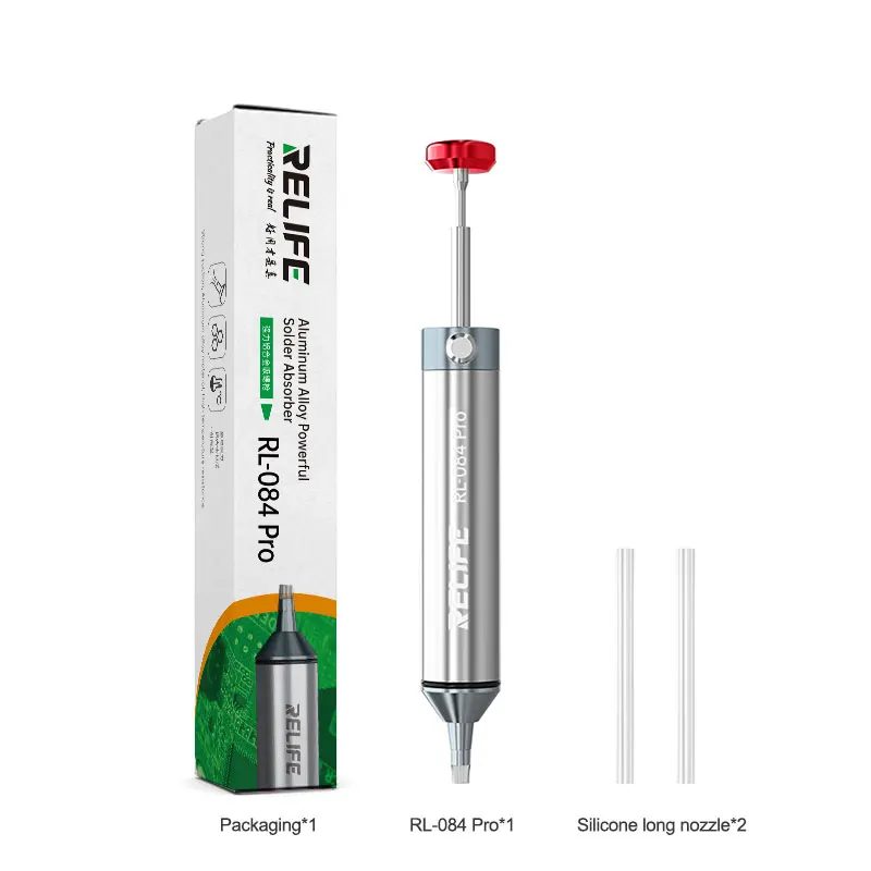 RELIFE RL-084 Pro Entlötsauger aus Aluminiumlegierung mit starker Saugkraft, leistungsstarke Vakuumabsaugung zum Entfernen und Reparieren von Leiterplatten