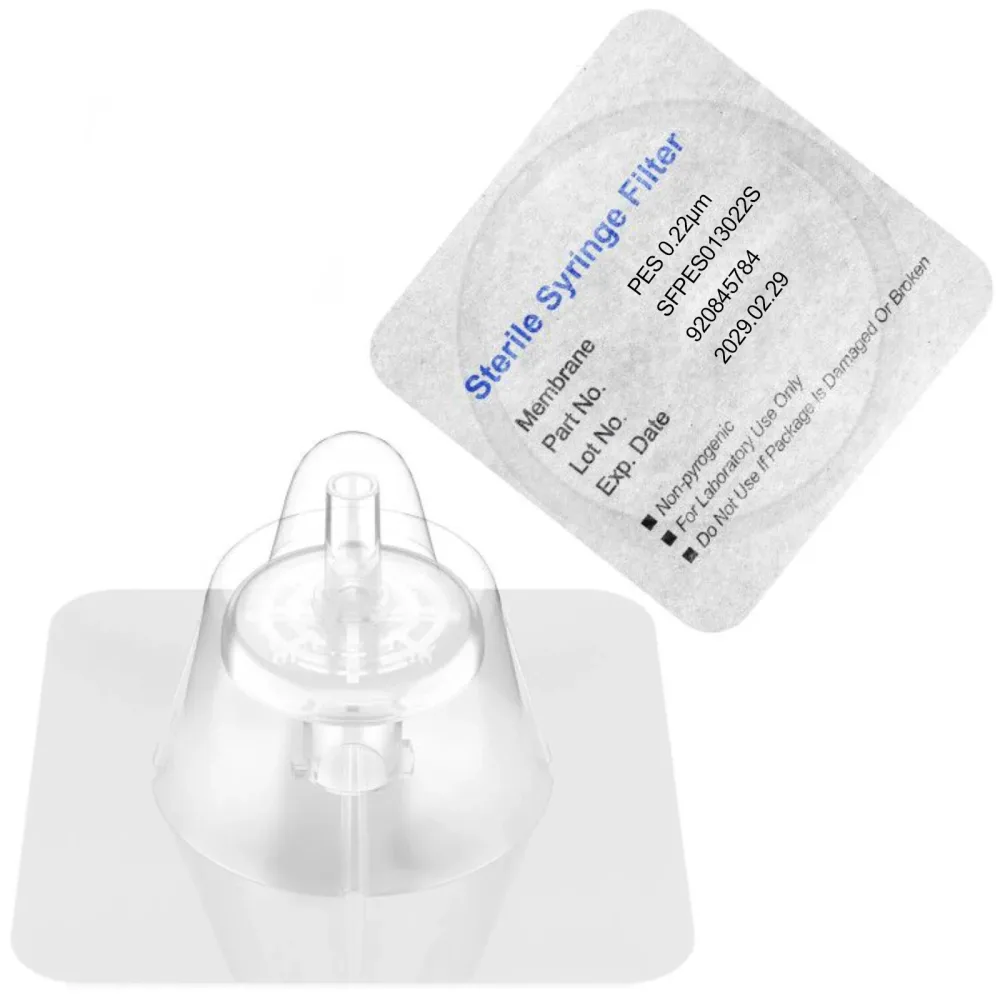 Sterile Spritzenfilter, PES-Membran 0,22 ?m Porengröße, 13 mm Durchmesser, 10/25/50/100 Stück, einzeln verpackt von Ks-Tek