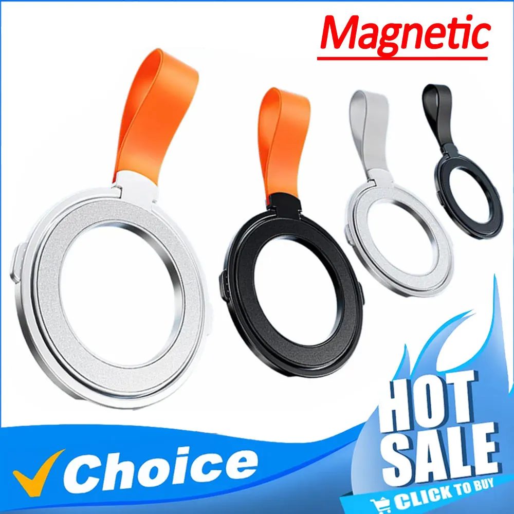Universeller Starker Magnetischer Handyhalter Zubehör Magnet-Ring-Ständer mit Riemen-Halterung für MagSafe iPhone 17 16 15 14 13