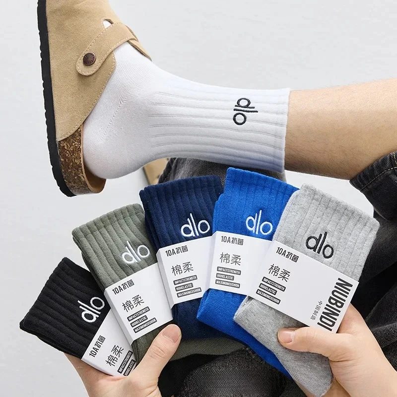 dlo Socken aus reiner Baumwolle, geruchshemmend, geeignet für alle Jahreszeiten, Strümpfe aus 100 % Baumwolle, große Basketballsocken für Jugendliche und Studenten