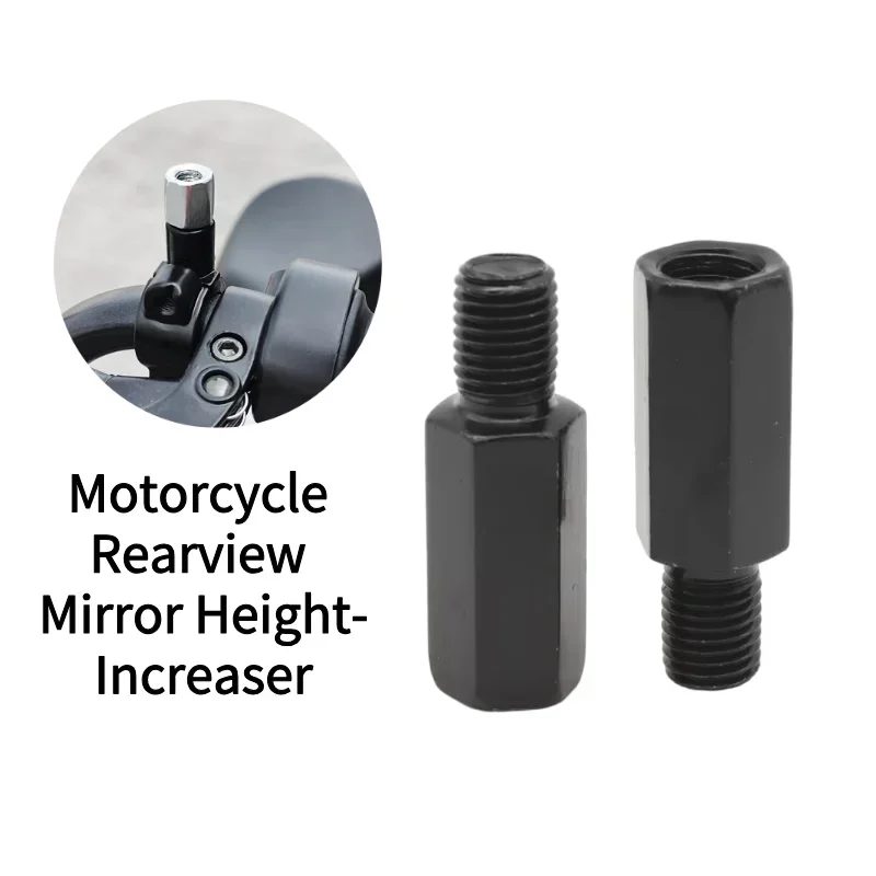 2 Stück Spiegel-Erhöhungsschrauben für Motorrad-Rückspiegeladapter, verlängerte Version 40 mm, 10 mm auf 10 mm, im Uhrzeigersinn