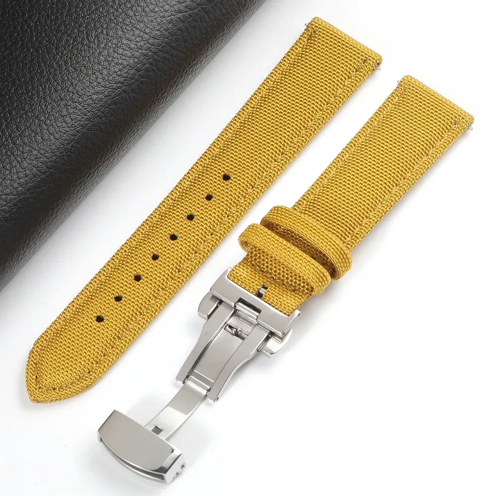 Quick Release Nylon Segeltuch Uhrenarmband 18mm 19mm 20mm 21mm 22mm 24mm Schmetterlingsschnalle Band für Omega für Seiko Armband
