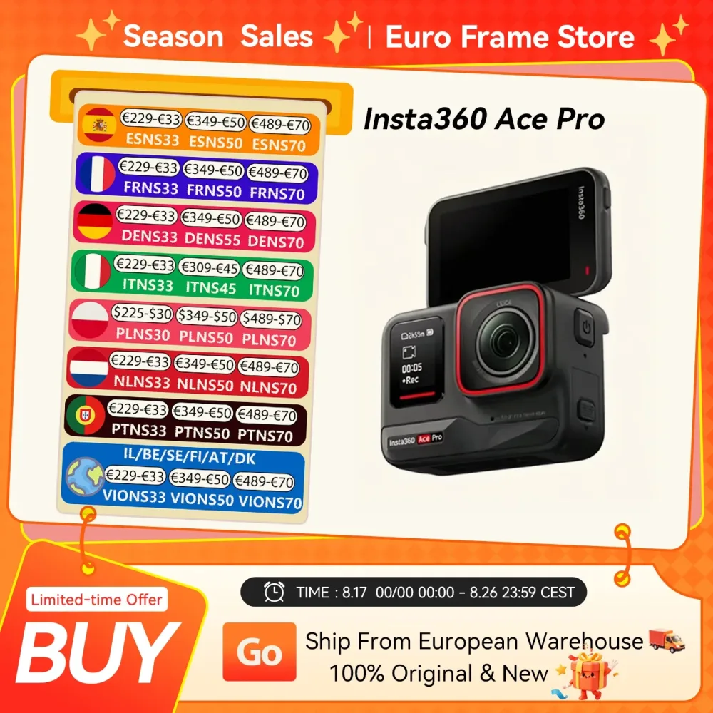 EU-Lagerbestand Insta360 Ace Pro Action-Kamera mit Leica 1/1.3 