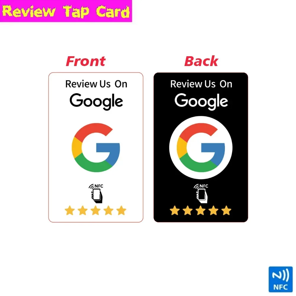 1/5/10 Stück Wiederverwendbare Bewertungs-Tap-Karte für Google-Bewertungen, NFC-Karte Vorder- und Rückseite AB-Seite, Bewerten Sie uns auf Google, Zeitsparend, Benutzerfreundlich