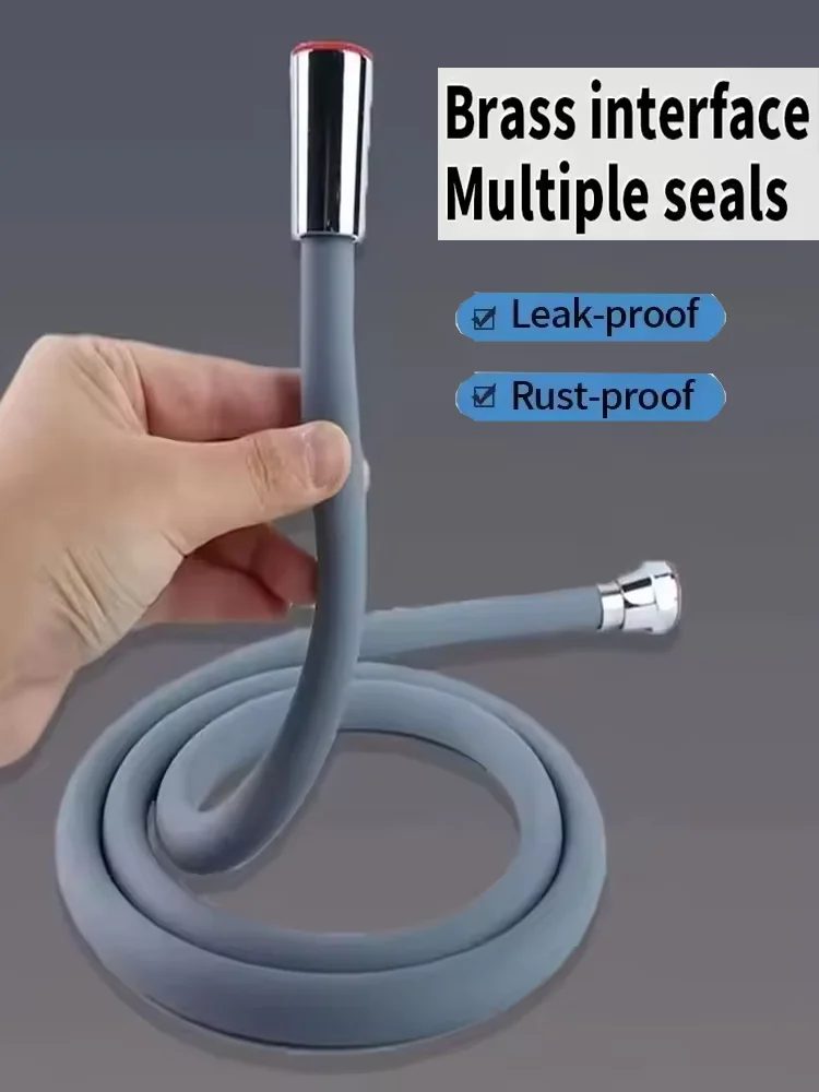 Neue 1,5/2/3M Silikon Dusche Kopf Schlauch Flexible Anti-Wicklung Rohr Hochdruck Leistungsstarke Dusche Rohr bad Armatur Zubehör
