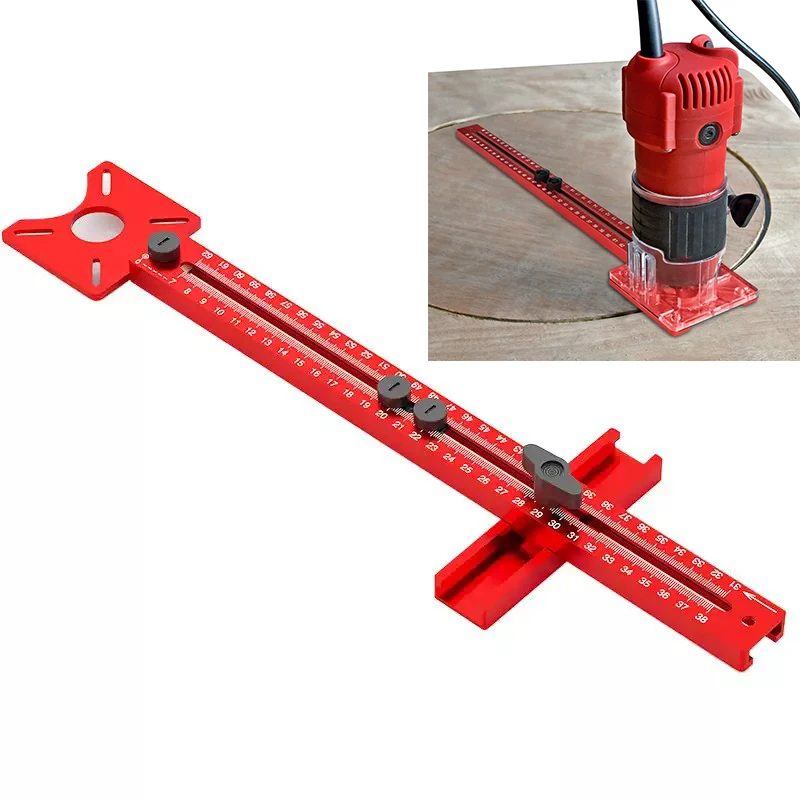 3-in-1 Fräshalterung für Nutfräsen, Radiusfräser-Kreisschneidevorrichtung, Aluminium-Schrankhardware-Vorrichtung für Holzbearbeitung