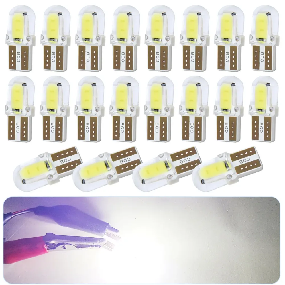 2/10/20 Stück ultrahelle 360-Grad-Beleuchtung T10 W5W 168 COB-LED-Signale für Auto-Seitensignal-Blinker, Brems-Leselampen