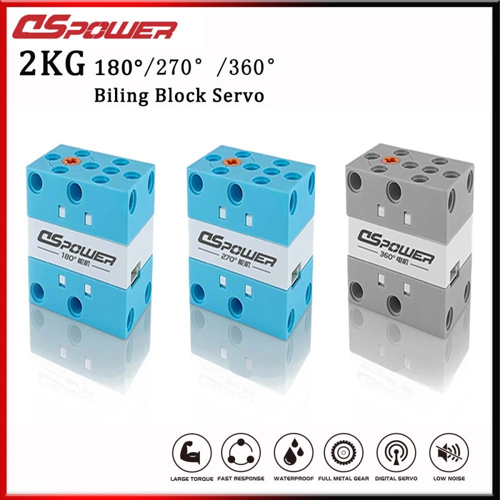 DSPOWER 2 kg 180 °   270 °   360 °   Programmierbarer Baustein-Servo, poröser Bit, bidirektionale Ausgangsprogrammierung für DIY-Roboterspielzeug