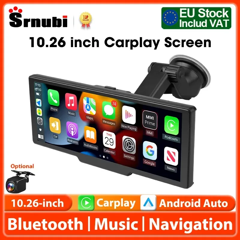 10,26 Zoll Auto-Spielbildschirm, kabelloses CarPlay und Android Auto Dash Cam Rückfahrkamera Multimedia Stereo, AUX FM Radio, Auto-Touchscreen