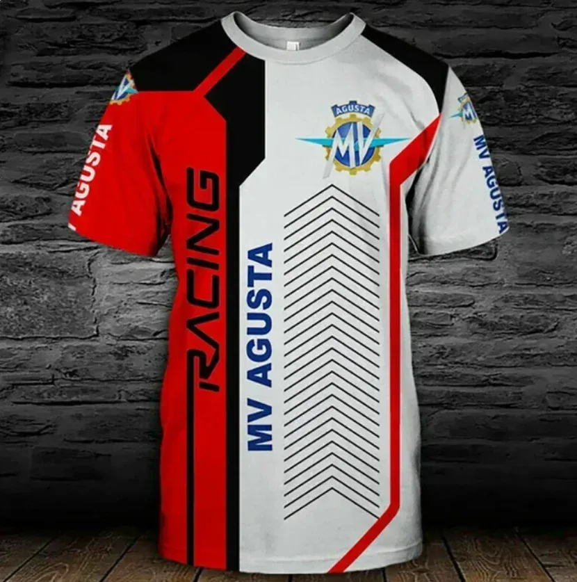 Neues MV Agusta T-Shirt, Motorrad-Rennsport, 3D-gedruckt, Unisex, Sport, schnell trocknend, lässig, modisch, übergroßes Sicherheitsoberteil für Kinder