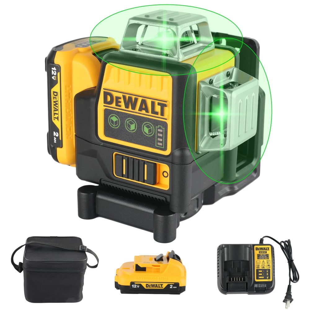 2026 DEWALT DW089LG Lithium-Akku Grüner Laser-Nivelliergerät |   12 Linien 3 Seiten 360 °   Horizontal Vertikal |   Nivellierungsmessung im Freien