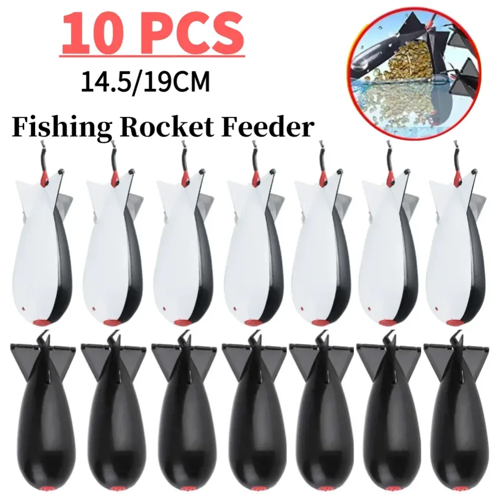 10 Stück Karpfenangeln Rocket Feeder Spod Bomb Schwimmköderhalter Spomb Pellet Feeder Positionierungs-Angelzubehör