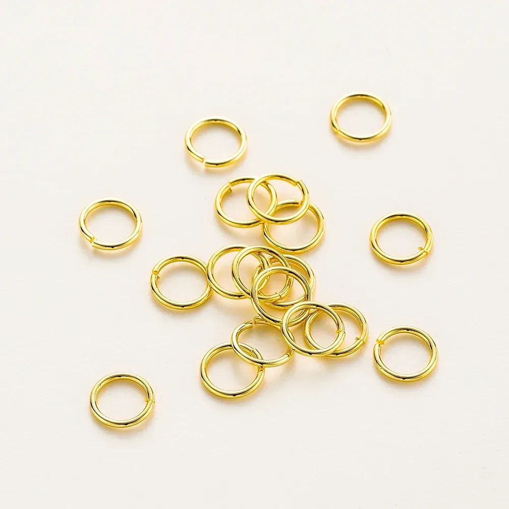 50-200/lot 14K 18K Gold Halskette Offene Einzigen Biege Ring Karabinerverschluss Stecker Split Ring Fitting DIY Schmuck Machen Zubehör