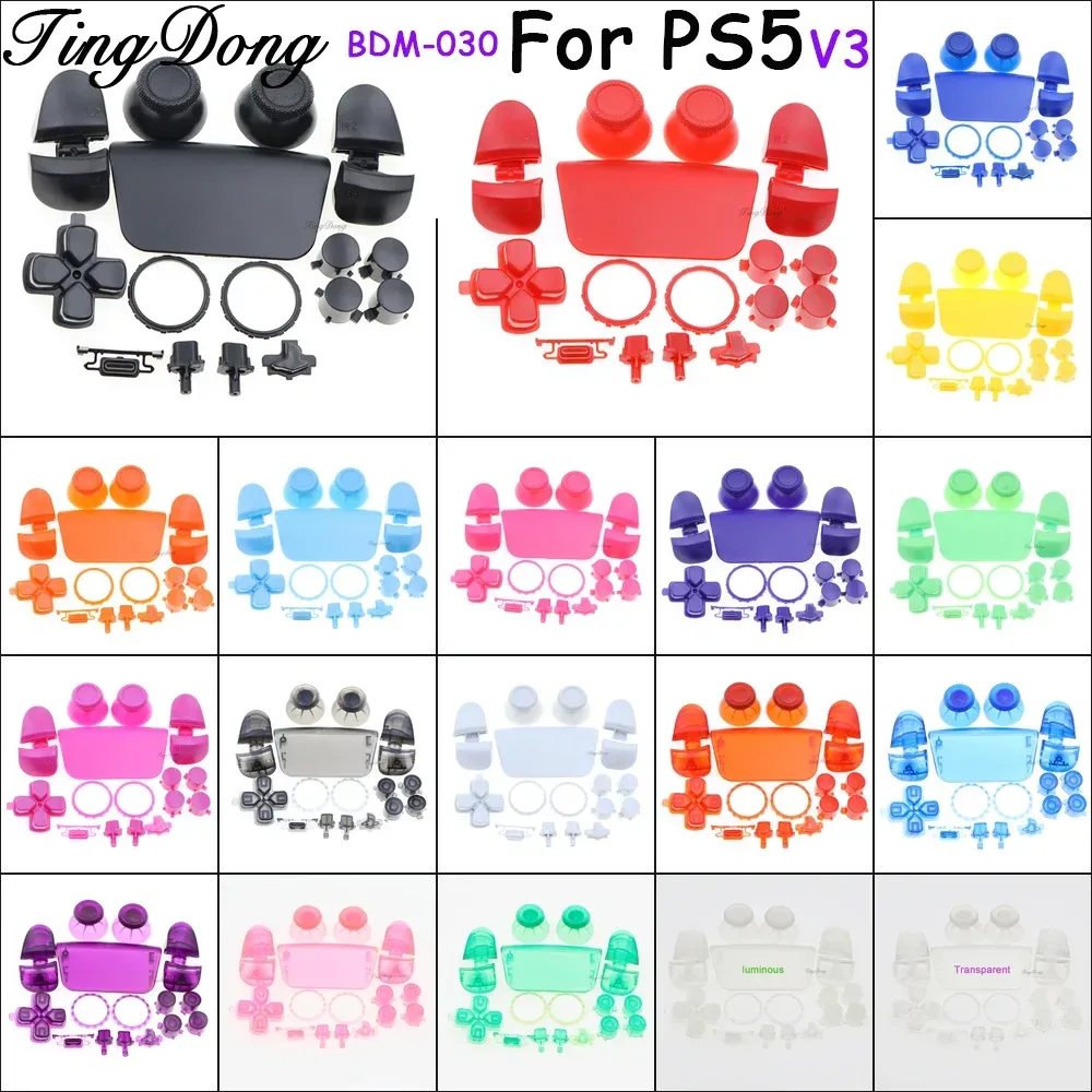 Komplettes Set für PS5 V3.0 BDM-030 Controller: Joystick-Kappen, L1 R1 L2 R2 Trigger-Tasten, Richtungs- und Aktionstasten, Home-Gamepad-Tasten
