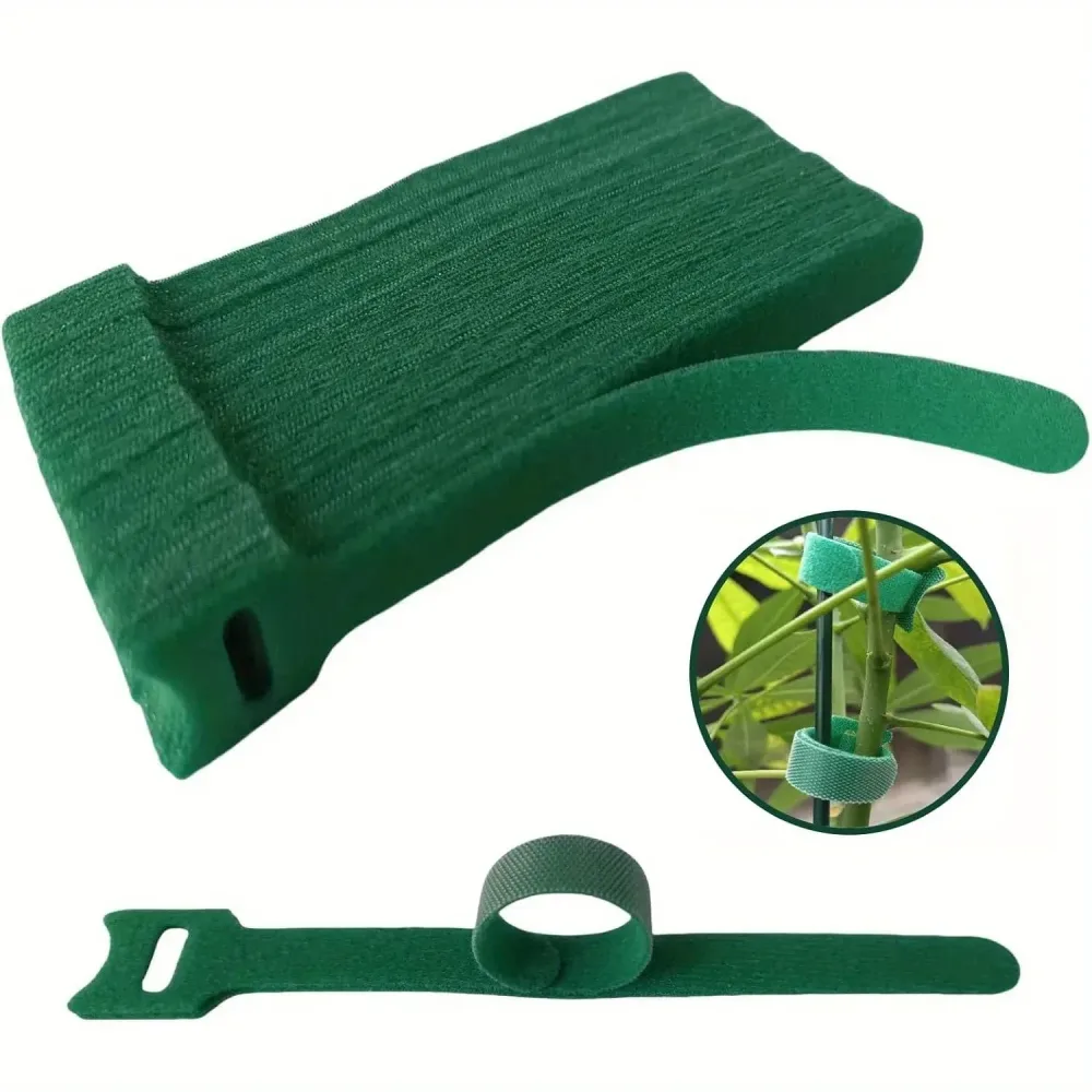 50/100 Stück Wiederverwendbare Verstellbare Rutschfeste Nylon-Pflanzenbinder mit Klettverschluss, Ideal für Gartenanwendungen