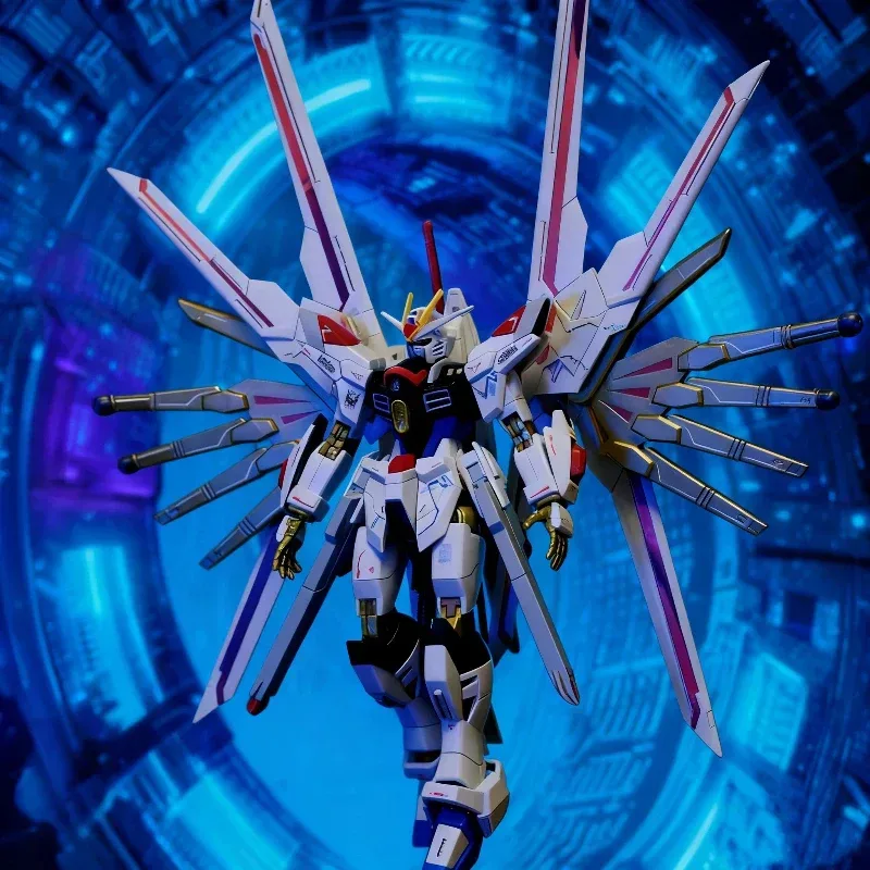 HG SEED 1/144 Mighty Strike Freedom Montagemodellbausatz Actionfigur Anime Mecha Spielzeug Display Figur Schreibtisch Deko Sammlerstück Geschenk