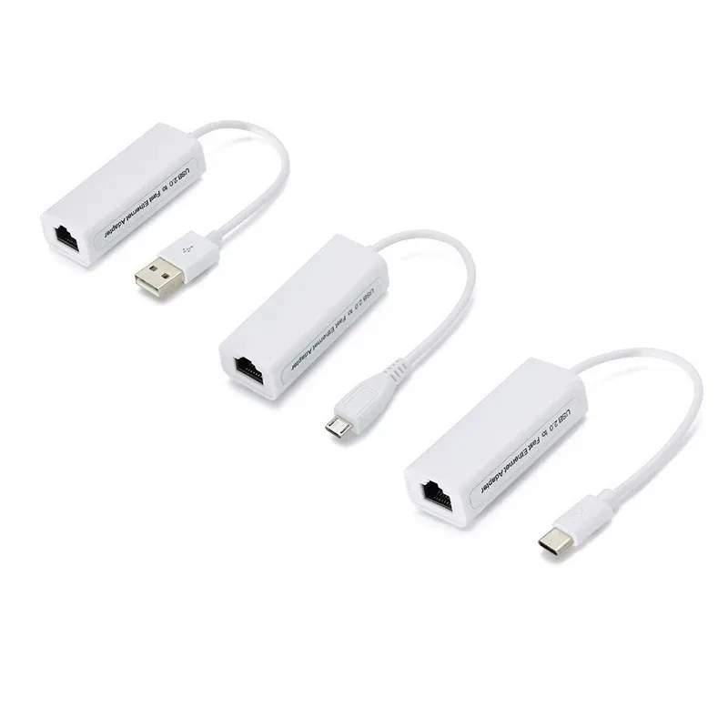 USB zu RJ45 Ethernet Kabel Splitter Verlängern Adapter Micro USB2.0 100Mbps Netzwerk Karte für Tablet Laptop PC Computer Android