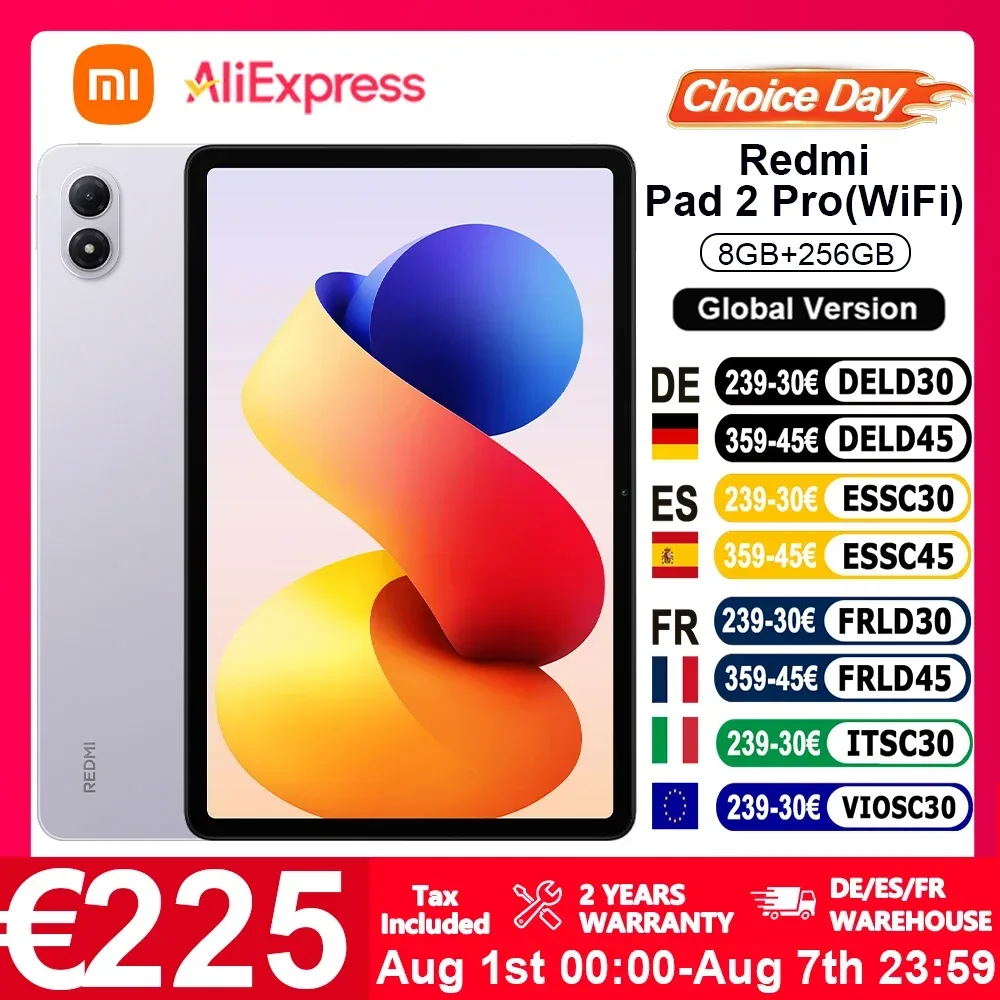 Globale Version Xiaomi Redmi Pad 2 Pro WLAN 12,1 Zoll Snapdragon ®   7s Gen 4 Mobile Plattform 2,5K Kristallklares Display 120Hz Bildwiederholrate 12000mAh Akku Xiaomi HyperOS Dolby Vision Advanced