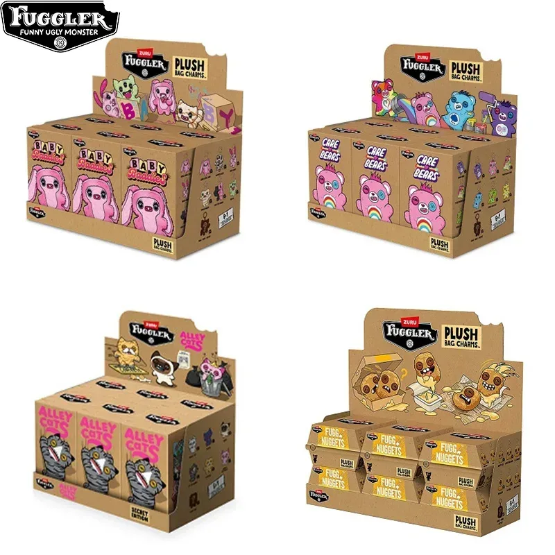 Original Fuggler ALLEY CATS Schlüsselanhänger Plüschtiere Blind Box Fugglers Zahnmonster Baby Baddies Schlüsselring Gefüllte Plüschpuppen