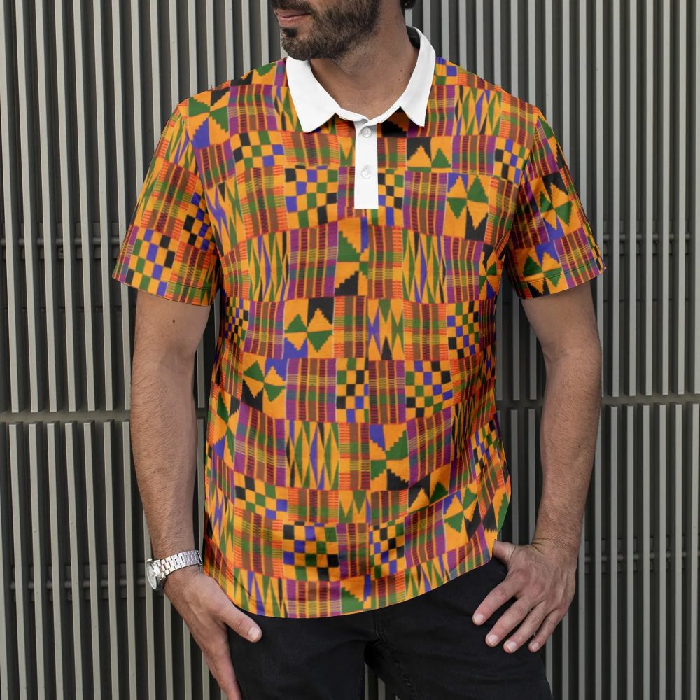 Kente Afrikanischer Druck Herren Poloshirt_ Farbenfroher Klassischer Stil 2026