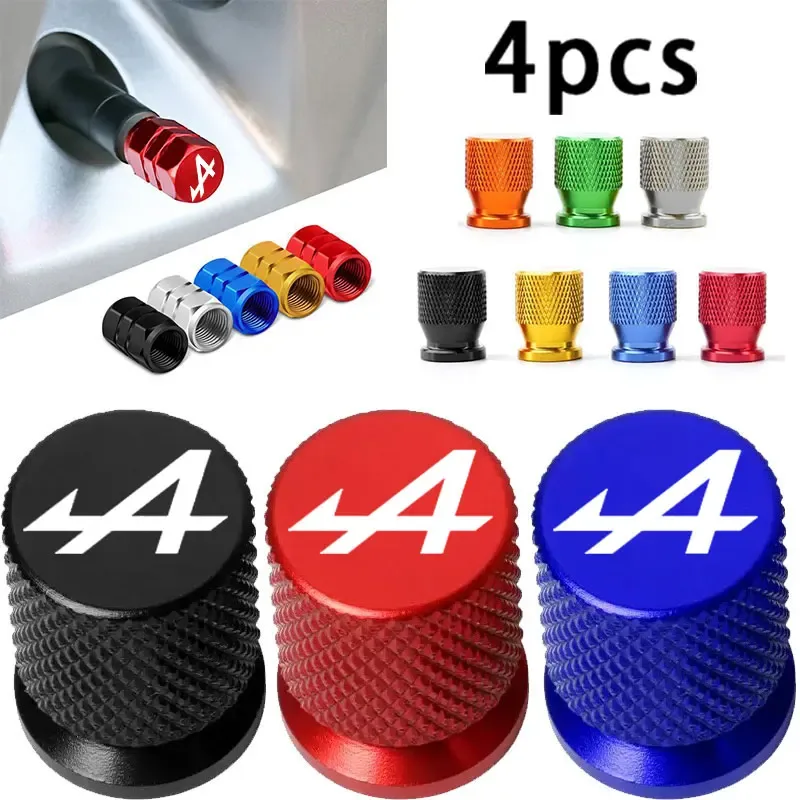4 Stück Bunte Auto-Zubehörteile Reifenventilkappen für Alpine Megane 3 4 5 Duster Espace Logan Clio Austral Espace Arkana Scenic