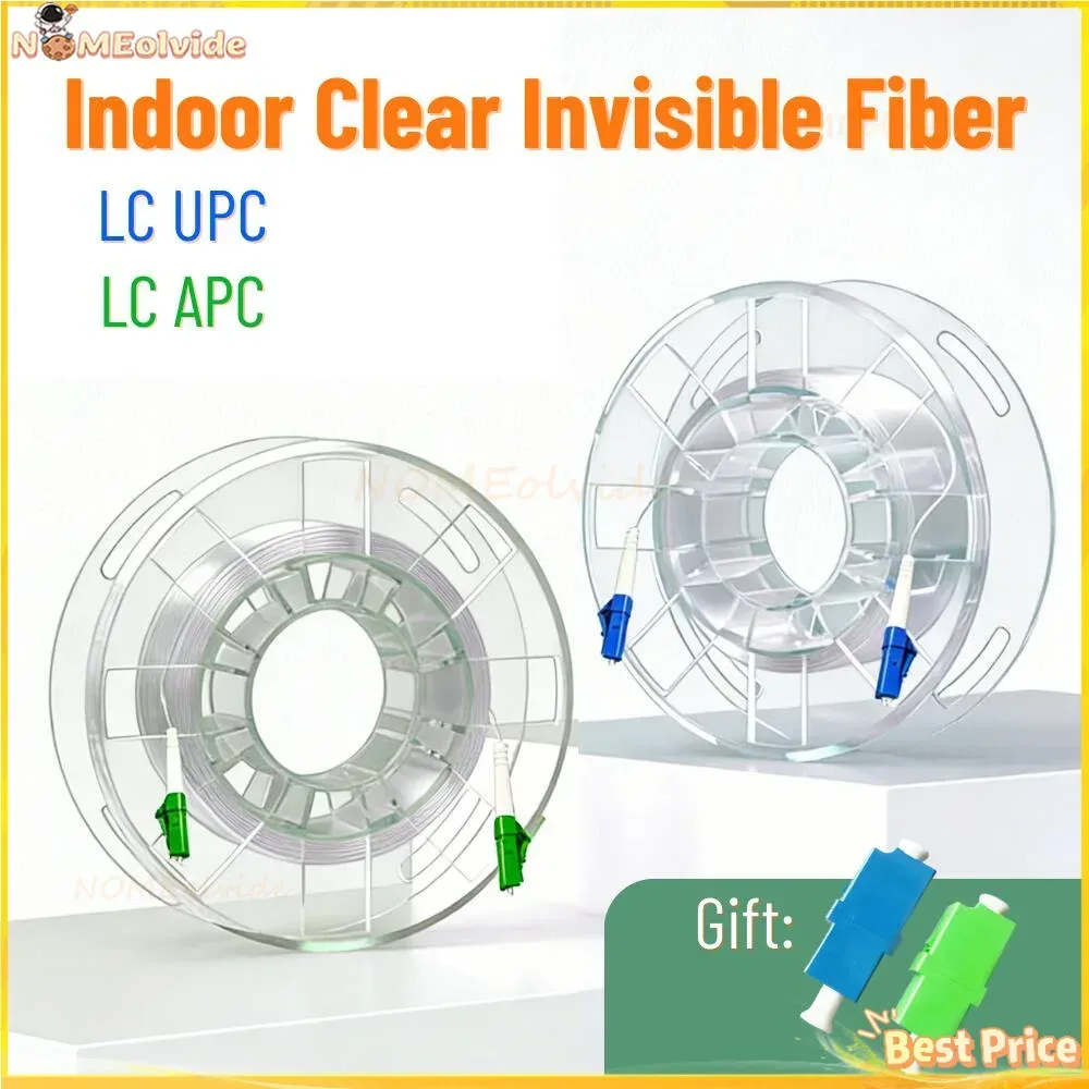 LC UPC APC Transparentes Glasfaserkabel für den Innenbereich G657A2 Unsichtbarer Singlemode-Einzelkern-Jumper