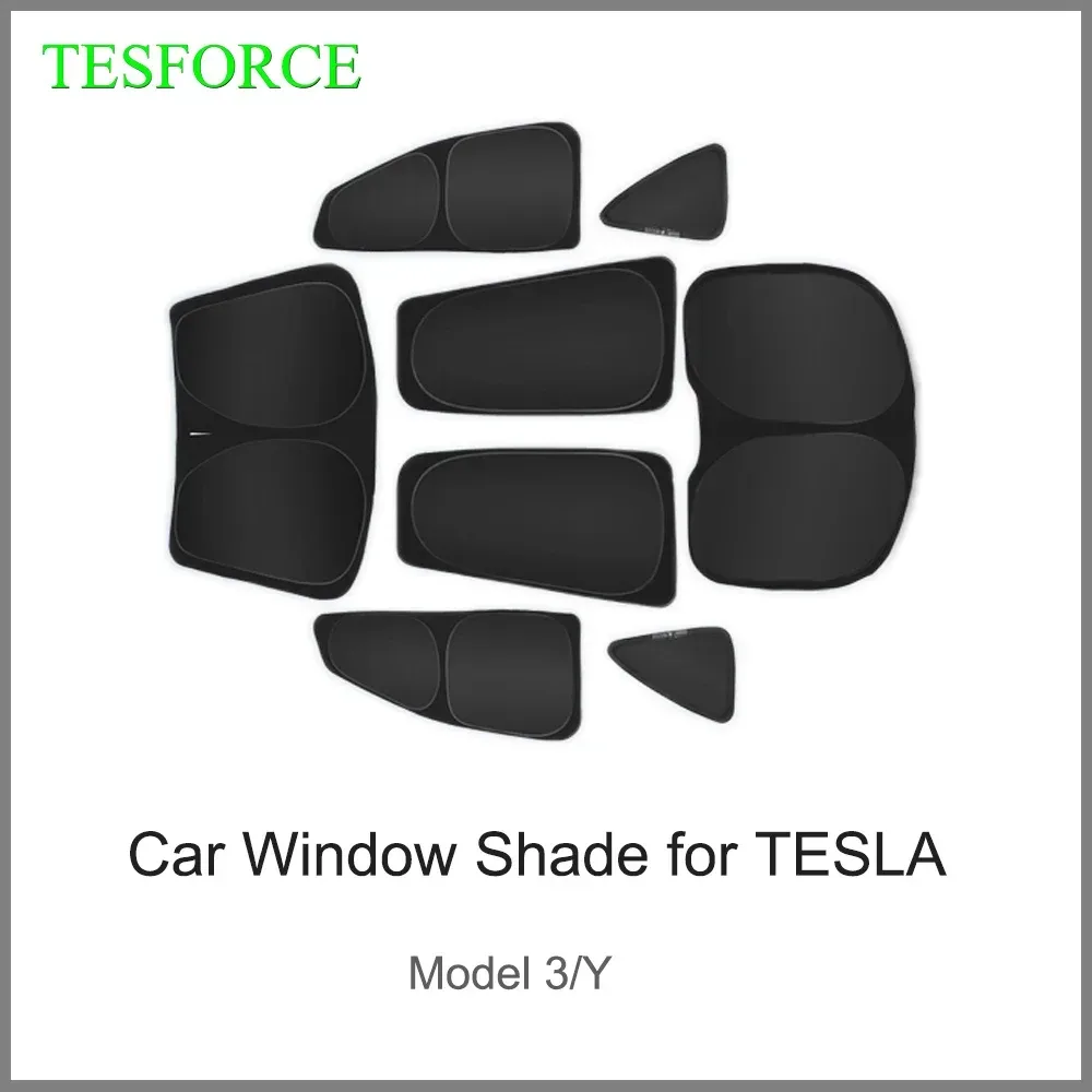 Auto-Sonnenschutz für Tesla Model 3Y 2017?2025, Windschutzscheiben-Sonnenschutz, Schutz vorne, Seitenfenster, Sichtschutz, Blindschattierung für Kinder