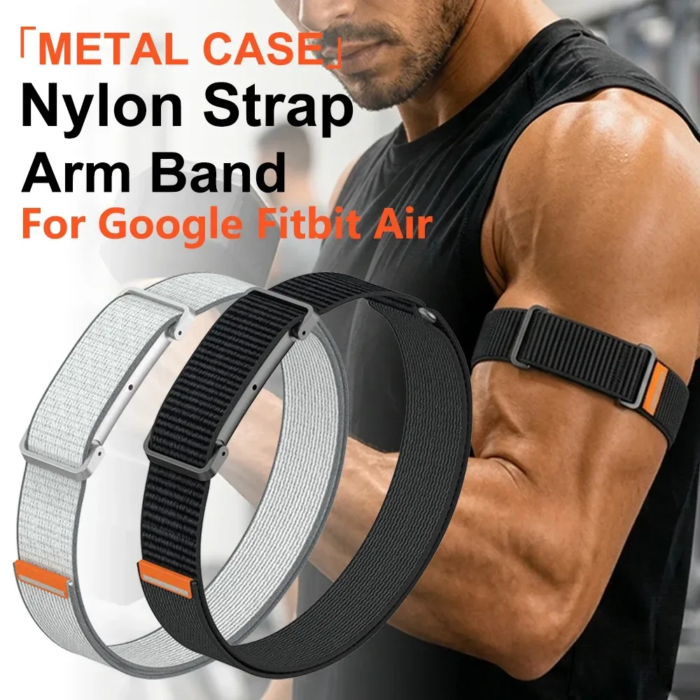 Sportliches Nylon-Armband für Google Fitbit Air, Bizeps-Armband mit Metallgehäuse, Ersatzbänder und Zubehör