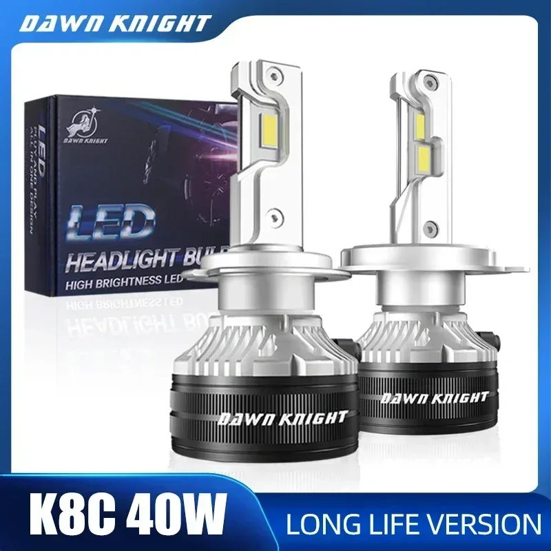 DAWNKNIGHT K8C 40 W K7C Led Lange Lebensdauer Version H7 H4 H11 Led Scheinwerfer Birne 3 Kupfer Rohr Led-leuchten Für Auto H1 HB3 9005 HB4 9006