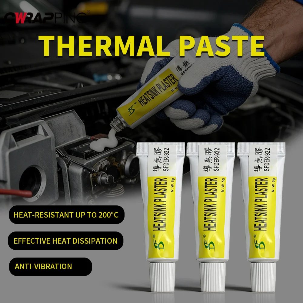 Heim-Wärmeleitpaste, schwarzer Silikonkleber, Klebeapplikator, 5 g, Gips, viskos, für VGA, RAM, LED, IC-Pads, Kühlung, leitfähiger Kühler