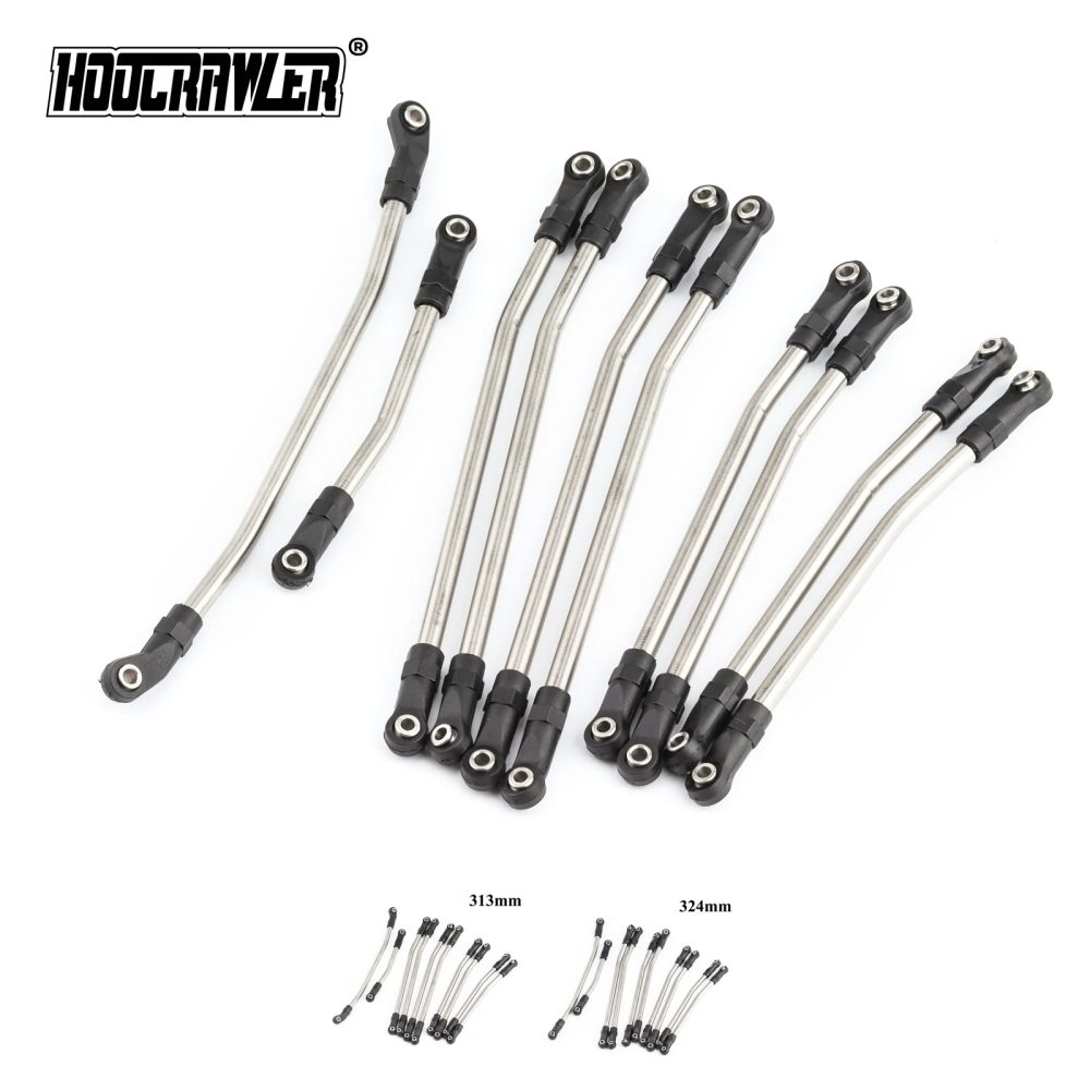 313 mm/324 mm Metallverbindungssatz Verbindungsstange mit Nylon-Endsatz für Axial SCX10 SCX10 II 90046 1/10 RC Crawler Car