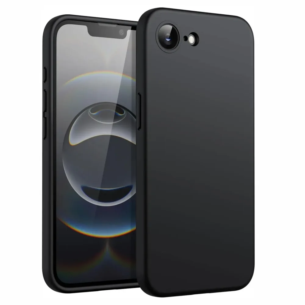 Einfache, ultradünne Handyhülle für iPhone 16e, Kameraobjektiv, vollständiger Schutz, matte, weiche Abdeckung für iPhone 16 Pro Max Plus, schwarze Hülle
