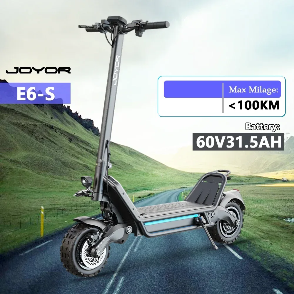 E6-S E-Scooter mit Doppelmotor, 60V31.5Ah Akku, Hydraulischen Bremsen, 11-Zoll-Reifen für Erwachsene, Offroad- und Straßenfahrten