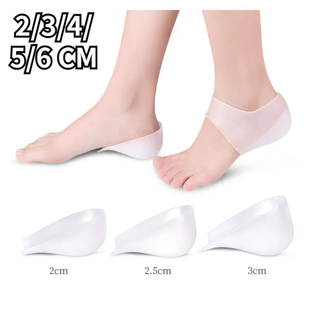 1 Paar Silikon-Fersensocken, unsichtbare Höhe, erhöhte Einlegesohle für Damen und Herren, Einlegesohlen, 2?6 cm Einlegesohlen für Plantarfasziitis-Schuhsohle