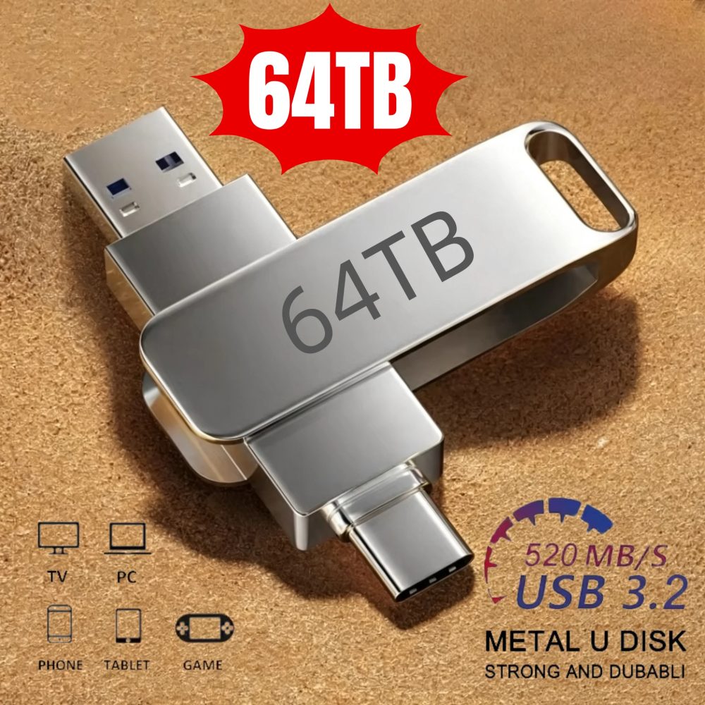 Neue 16TB USB 3.2 Flash-Laufwerke Hochgeschwindigkeits-Übertragung Metall-Pendrive Speicherkarte Flash-Disk Memoria Wasserdichter Stick 2026