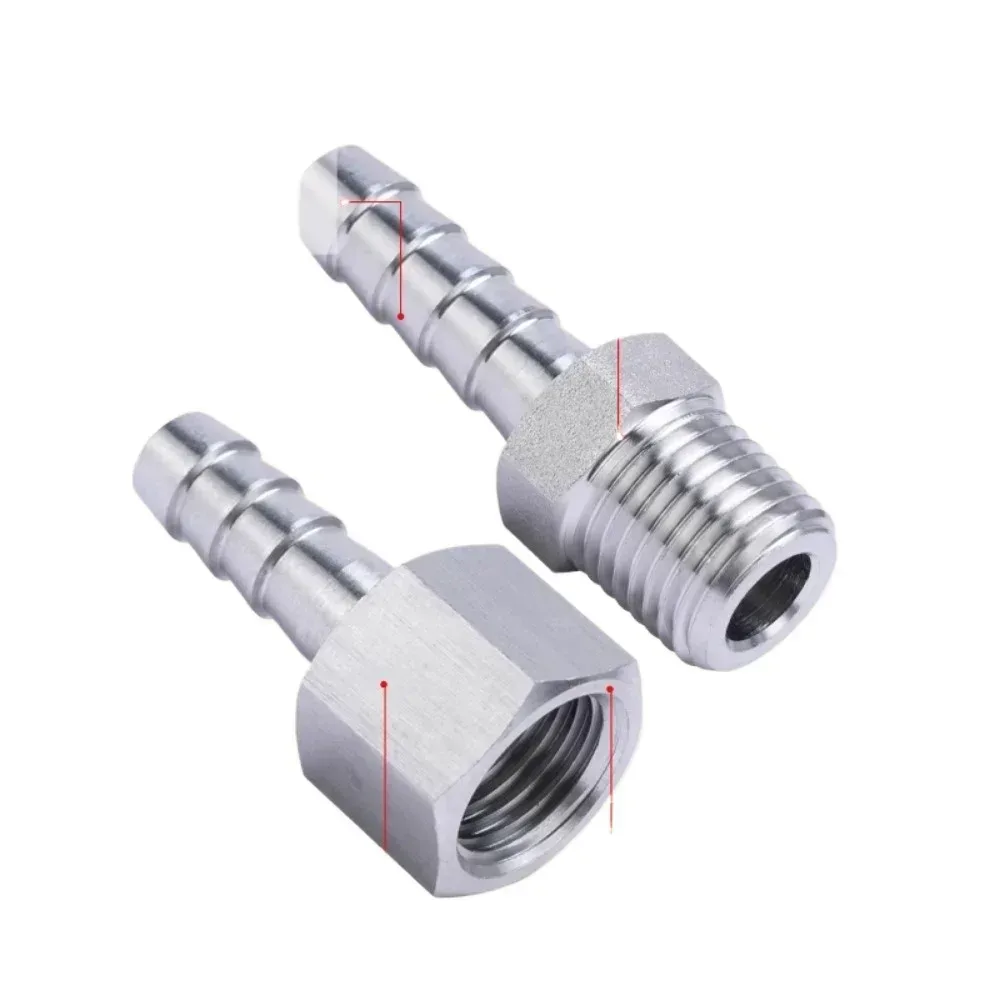 Hochdruck 4 6 8 10 12 14 16?20 mm Schlauchtülle 1/8 Zoll 1/4 Zoll 3/8 Zoll 1/2 Zoll 3/4 Zoll BSP NPT männlich weiblich Fitting Connector 304 Edelstahl
