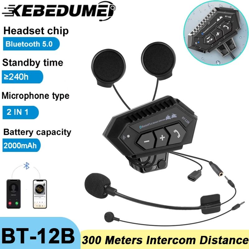 Motorrad Helm Headset Bluetooth Kopfhörer Drahtlose Freisprecheinrichtung Mikrofon Kopfhörer Musik Player Sprachsteuerung Für Motorrad Fahrer