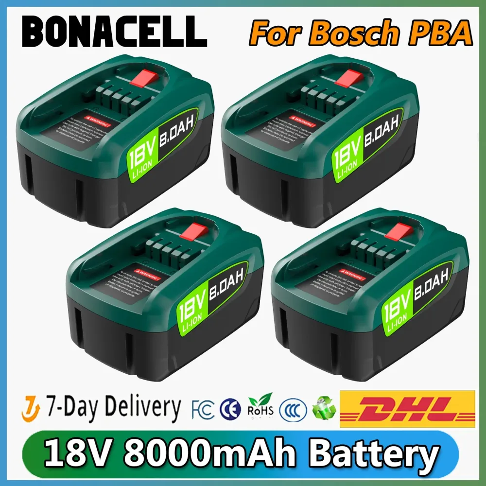 8000 mAh Für Bosch PBA Akku 18 V Für Bosch Power Tools AL1880CV AL1810CV AL18815CV AL1830CV Ersatz Batterie
