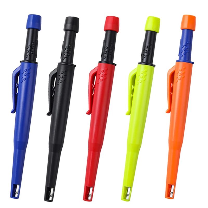 5 Teile/satz Solide Zimmermann Bleistift Set 2,8mm Tiefe Loch Mechanische Bleistift Marker Mit Gebaut in Spitzer Für Holzbearbeitung architekt