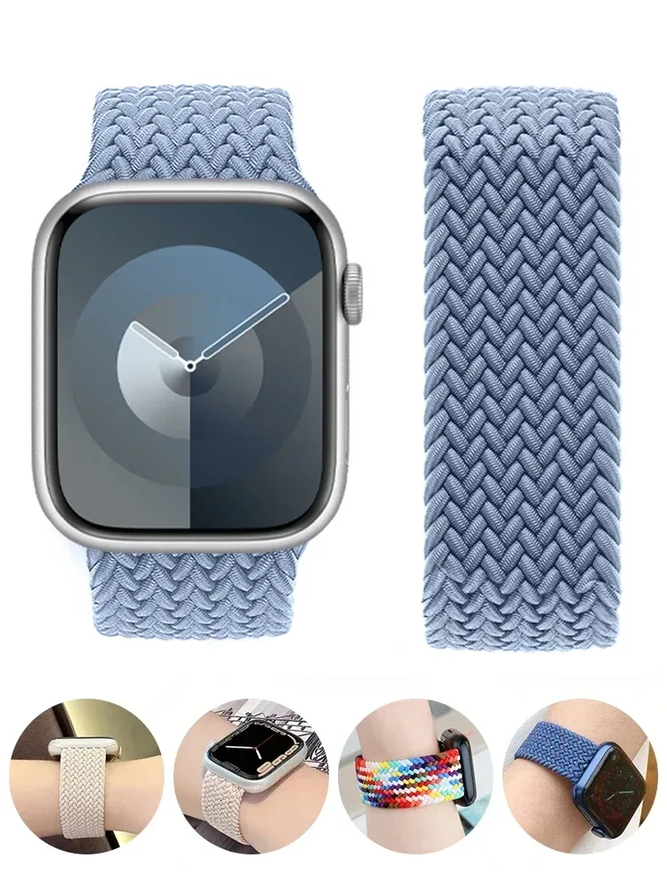 Geflochtene Solo Loop für Apple Watch Band 46 mm 44 mm 45 mm 42 mm 40 mm 41 mm Armband Correa iWatch Serie Ultra 2 11 10 9 SE 8 7 Armband