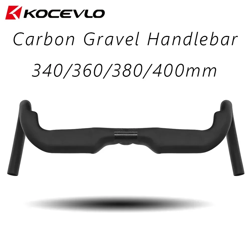 KOCEVLO Carbon-Gravel-Lenker, leicht gebogen, für Rennräder, interne Kabelführung, Straßenlenker 340/360/380/400/420mm