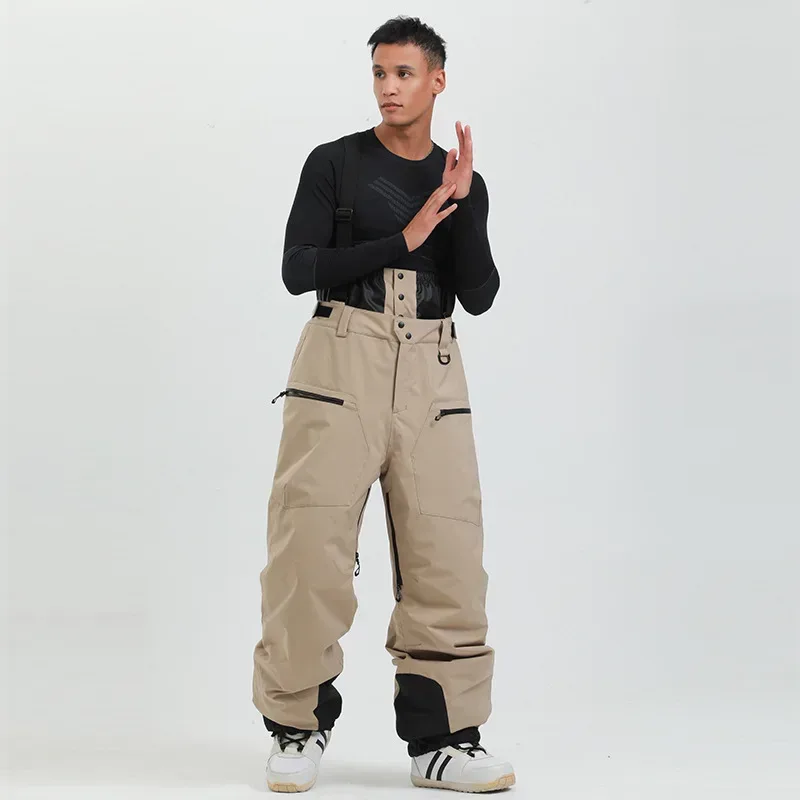 Gsou Outdoor Sport Berg-Skihose für Damen, Winter Wasserdichte Snowboard-Latzhose für Herren und Damen, Warme Schneehose bis -40 Grad