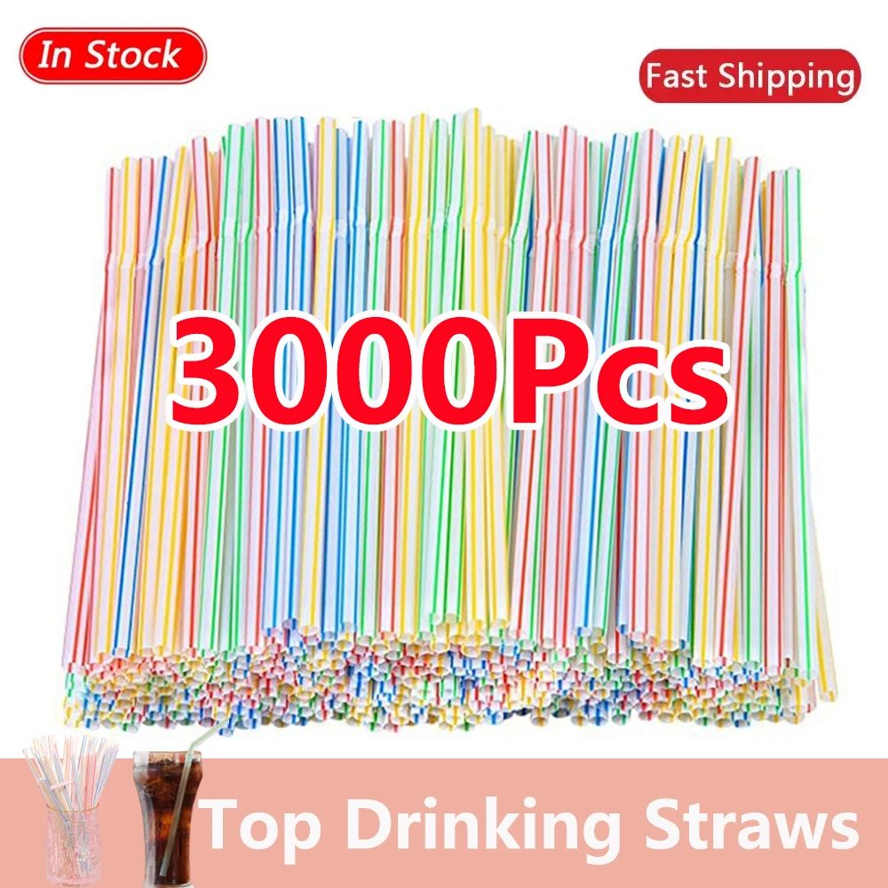 50/1000/3000Pcs Bunte Trinkhalme rietjes Bar Milch Tee Party Hochzeit Küche Home Zubehör Getränke Stroh Großhandel