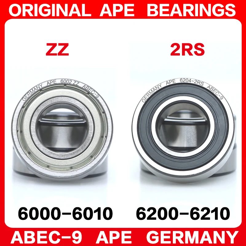 2 Stück ABEC-9 Kugellager 6000 6200 6001 6201 6002 6202 6003 6203 6004 6204 6005 6205 6006 6206 6007 6207 6208 Z ZZ RS 2RS Lager