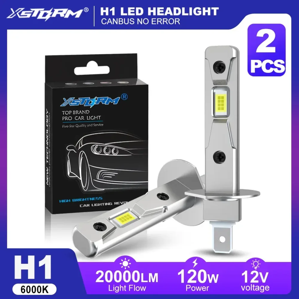XSTORM H1 LED-Leuchten 20000 LM 120W H1 LED-Scheinwerfer Canbus-Design Kabellos Lüfterlos Für Autolampen 6000K 12V 24V