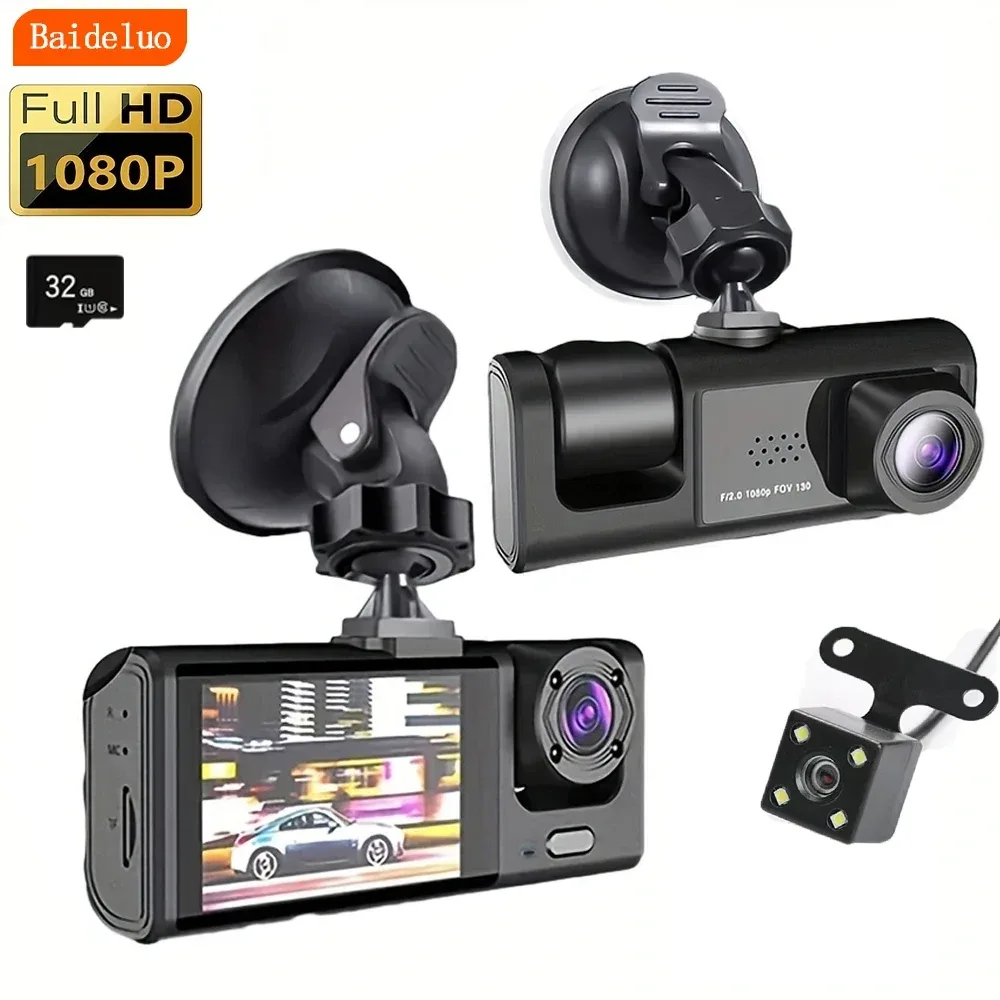 1080P Dual-Kamera-Dashcam für Autos, vorne und innen, Autokamera mit IR-Nachtsicht, Loop-Aufnahme, Weitwinkel-Auto-DVR kam