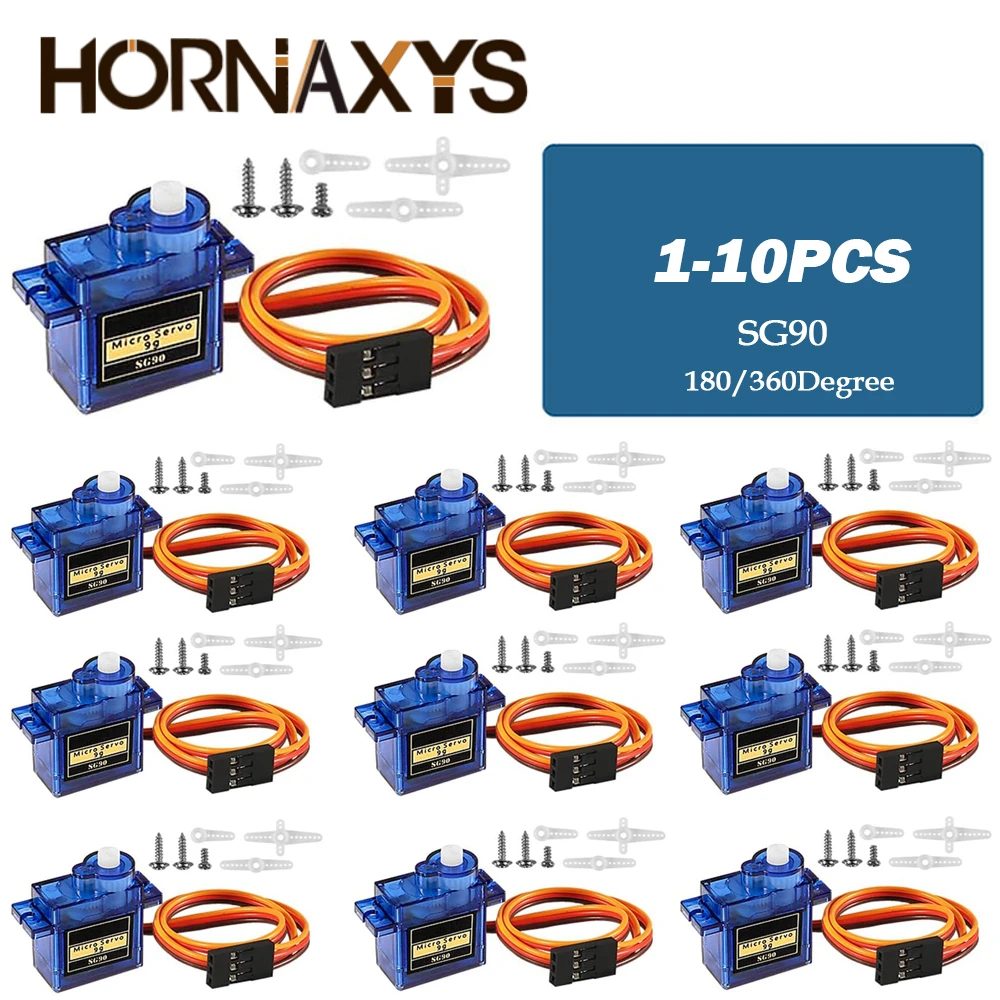 1-10PCS SG90 9G Micro Digital Servo Motor 180/360 Grad Starrflügel Getriebe servo Motor für Rc Hubschrauber Spielzeug Flugzeug Flugzeuge