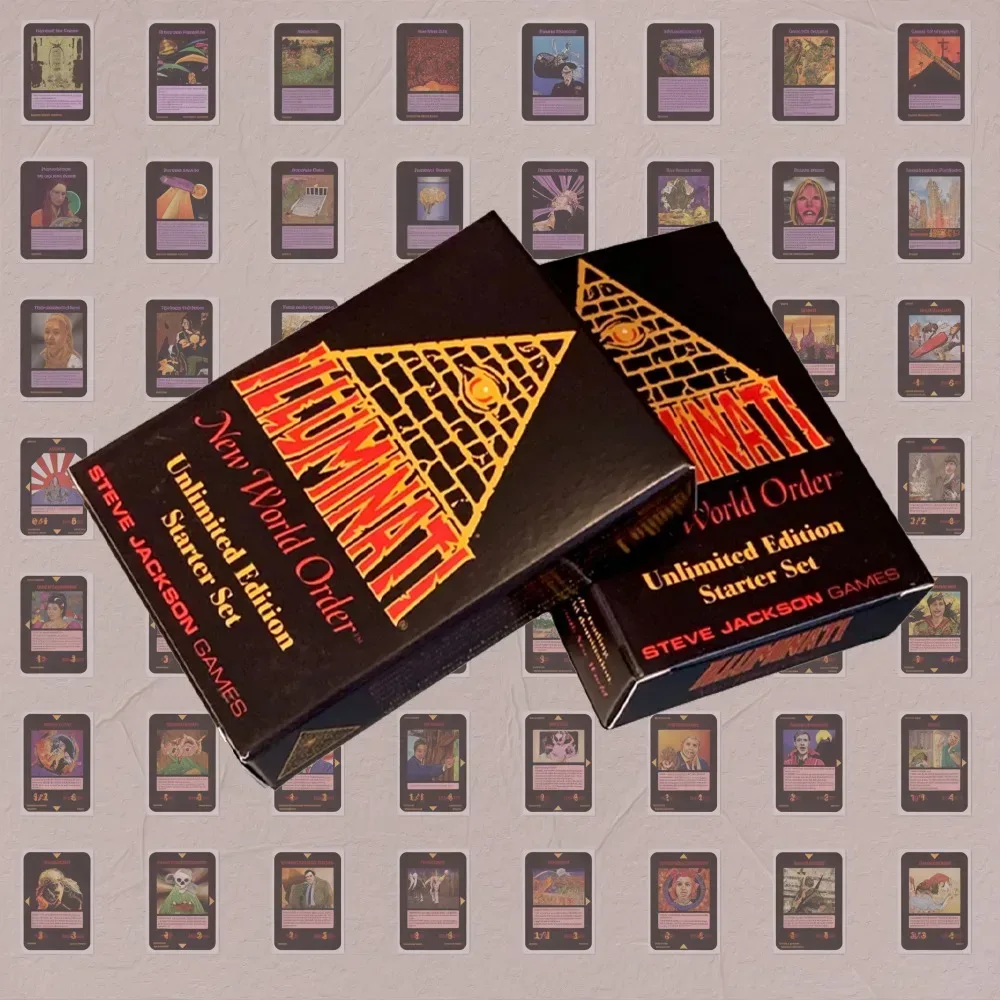 Illuminati 1995 Edition, englische Version, Brettspielkarten, 110 Stück, lustiges Partyspiel, neuartige Sammelkarten, Weihnachtsgeschenk