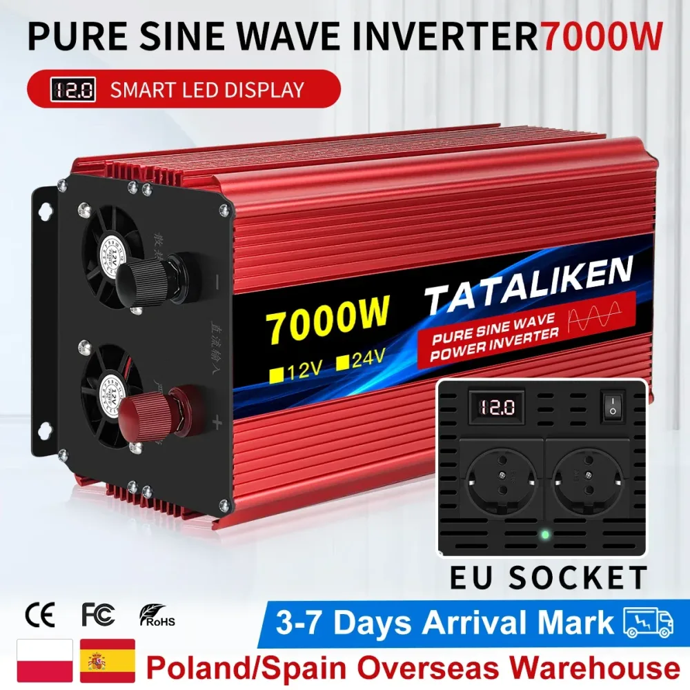 EU Buchse Reine Sinus Welle Inverter 1000 W/300 W/5000 W/6000 W DC 12 V zu AC 220 V 50 HZ Power Inverter Ladegerät Konverter Adapter